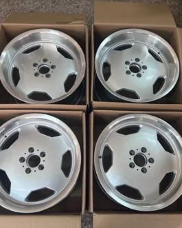 Mercedes Benz 18” Staggered Wheels W201 W124 W140 R129 Monoblock AMG Silver